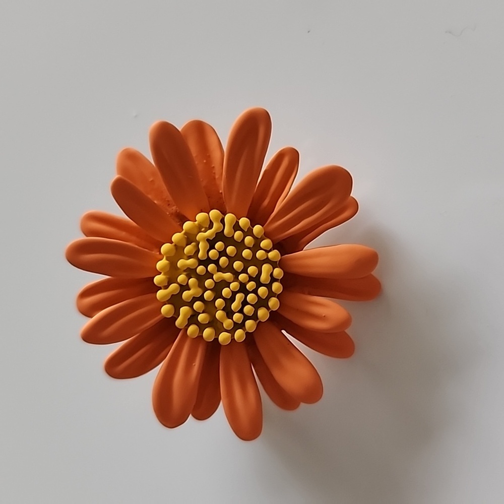 FLOWER Enameled Embellished Brooch Pin